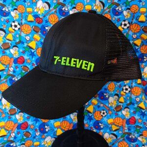 7-Eleven Employee Black Mesh Hat with Green Logo
